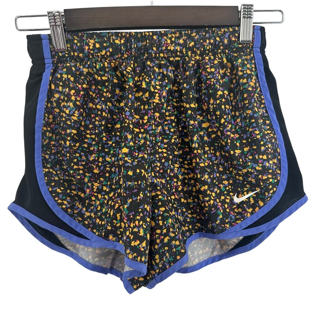 Nike Dri-Fit Lined Running Shorts S Black Purple Floral Dark Cottagecore Active